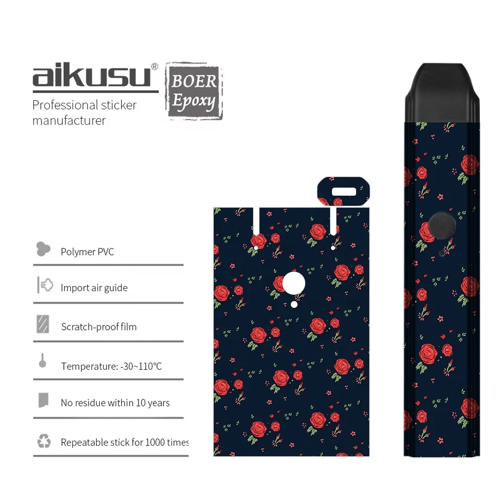 
Custom designs die cut 3M protective wrap skin electronic cigarette sticker for Caliburn electronic cigarette fruit stickers 