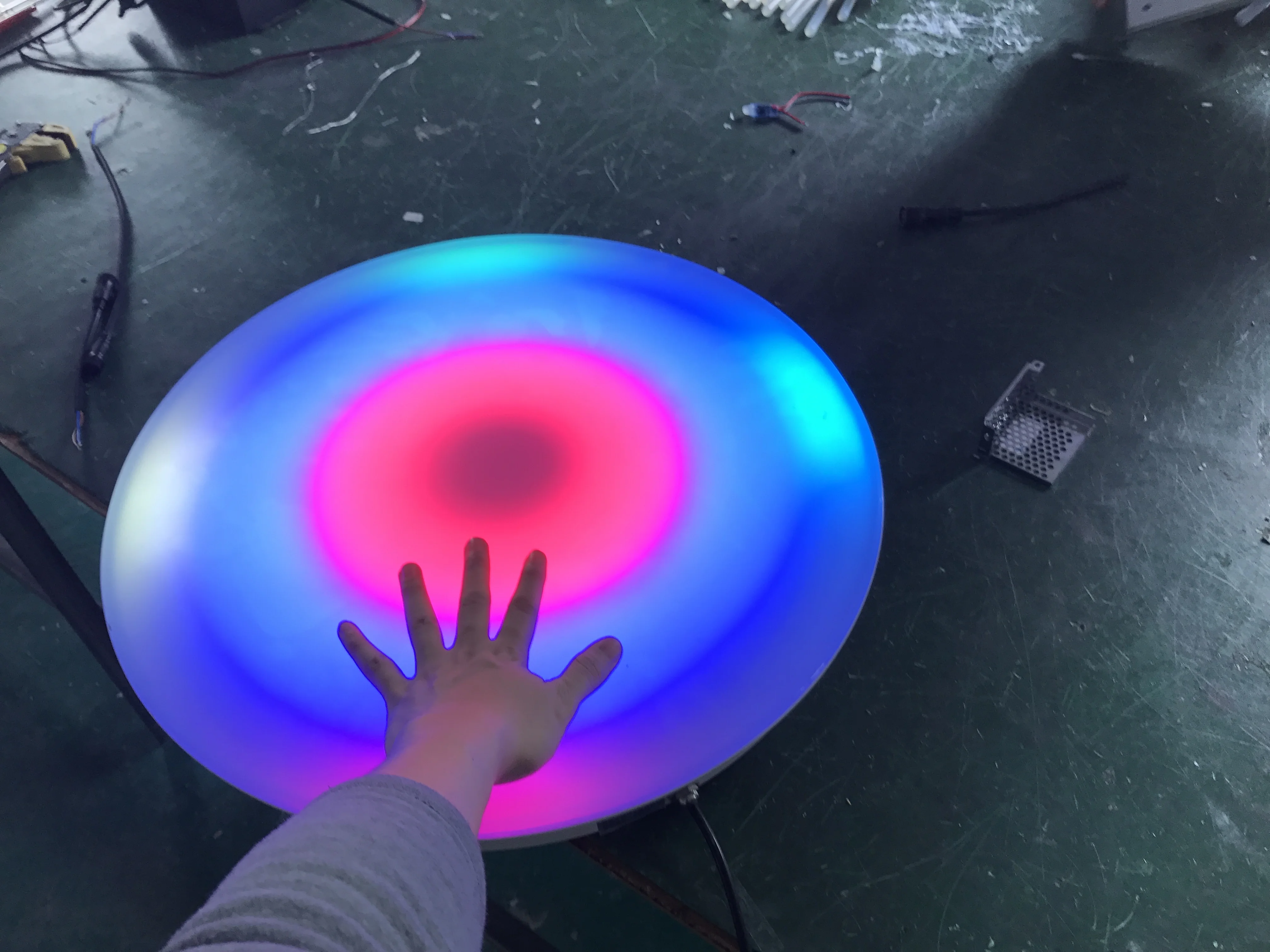 Interactive Round LED Dance Floor Pressure Sensor Game Tiles Circle Light Up Stage Luminous For Disco DJ