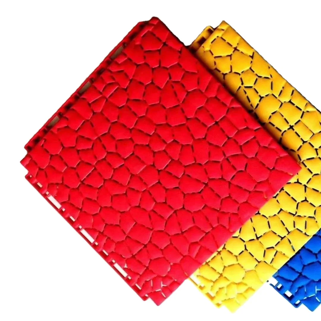 Non-slip durable natatorium use 25*25mm pp interlocking swimming pool plastic tiles