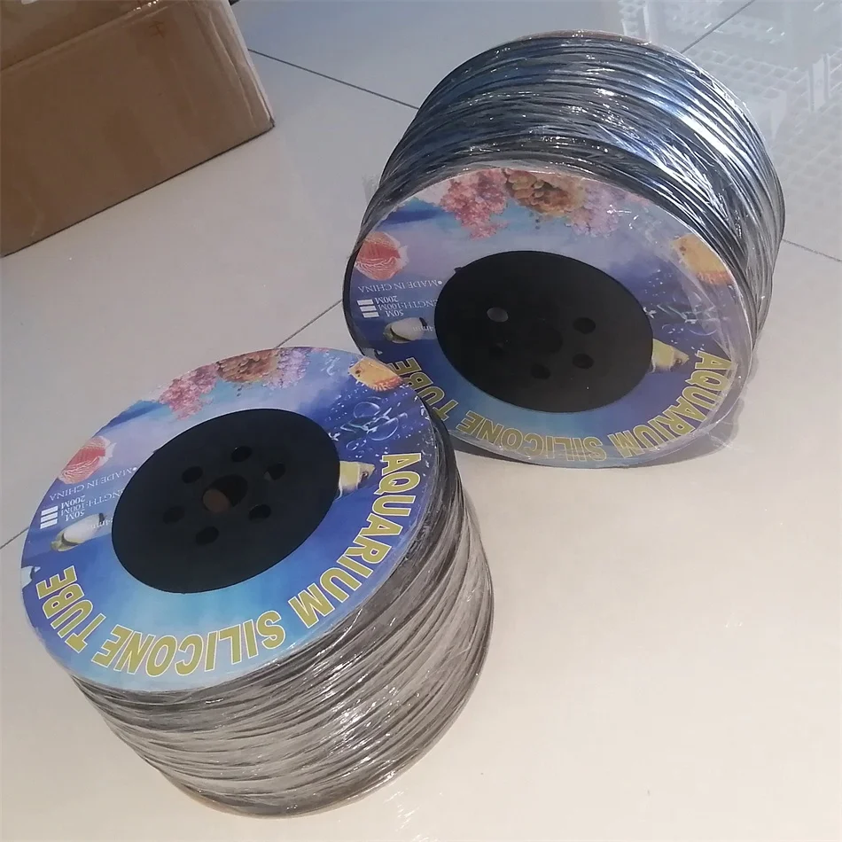 100 meters Fish Tank Soft flexible Pneumatic black Silicone  Air Hose Tube Airline Pipe Tubing Aquarium 4 6 mm 4' 6'