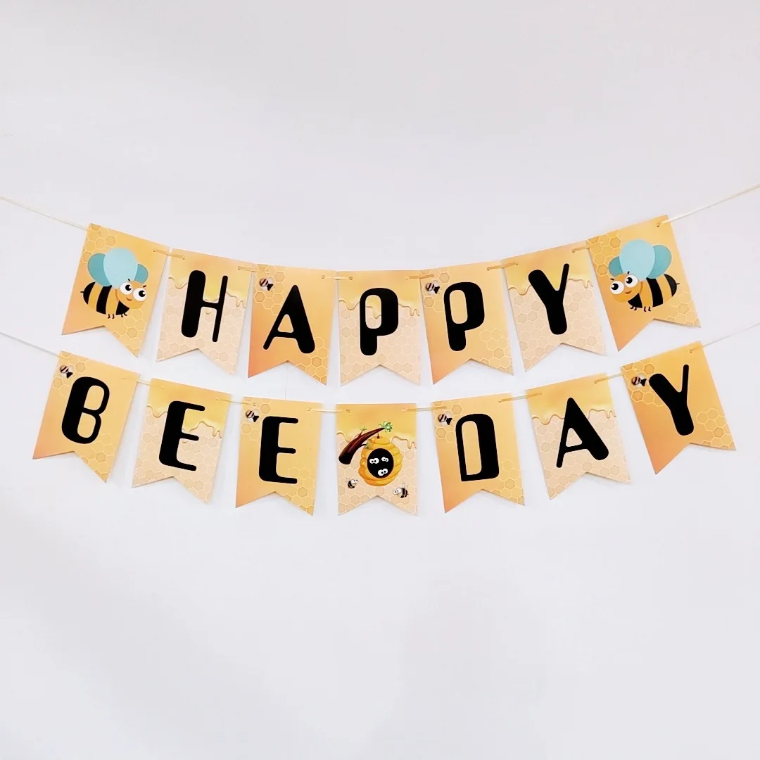 World Bee Day Party Decoration HAPPY BEE DAY Birthday Banner Little Bee Banner Supplies  Wholesale
