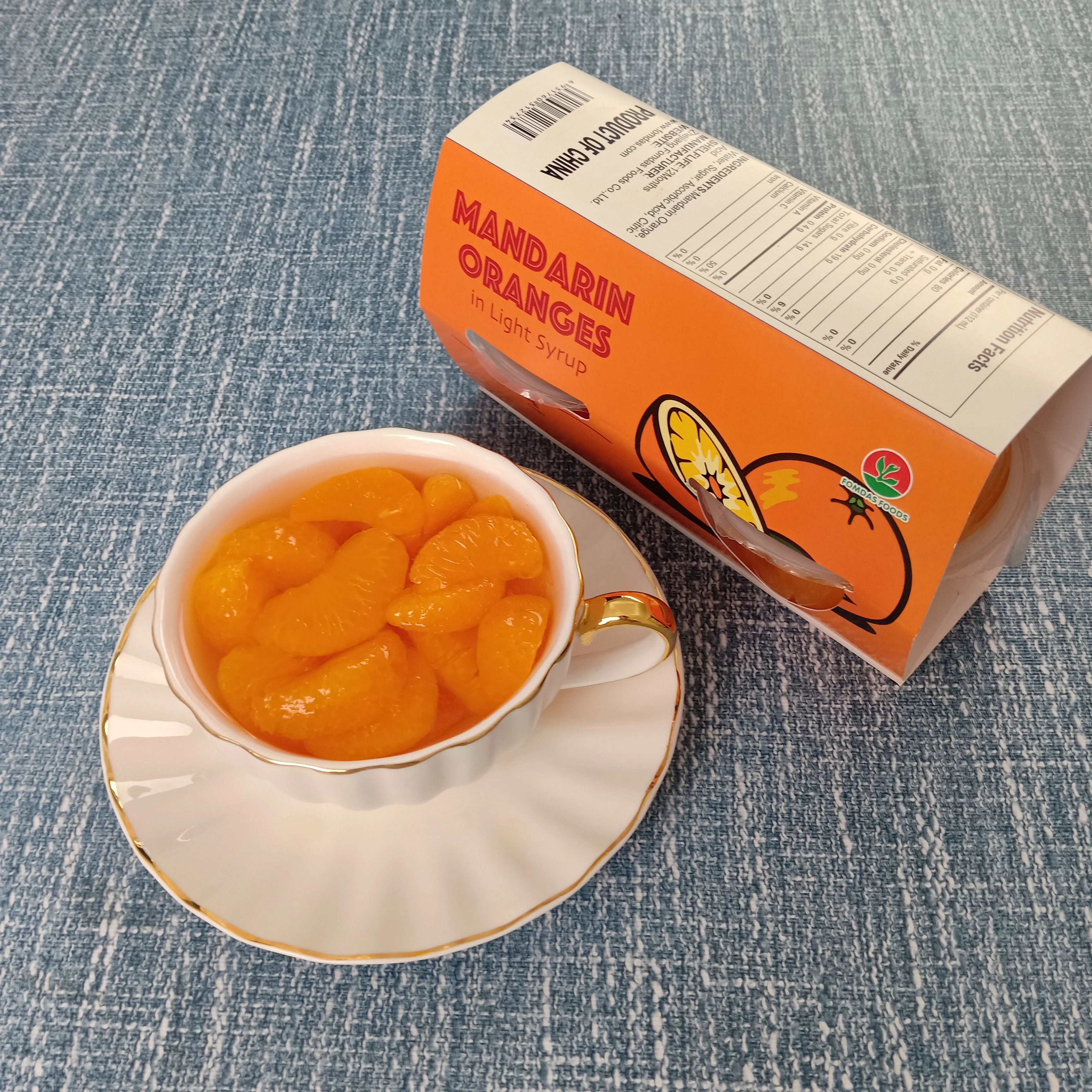 Factory Wholesale Canned Fresh Mandarin Orange in Light Syrup in Plastic Cup 113g/4oz