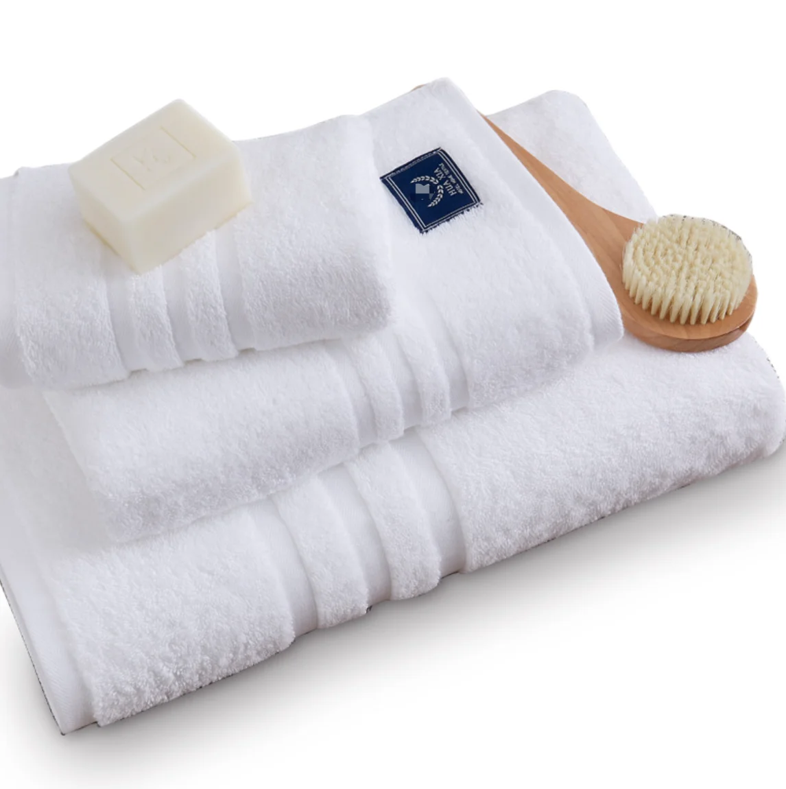 Hot sale Organic Cotton towel set Eco Friendly 3 pack bath and face towel White 100% Cotton hotel cotton towel