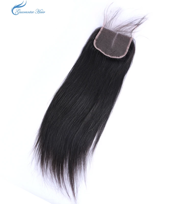 Guarantee hair remy virgin human lace closure straight natural color 4*4