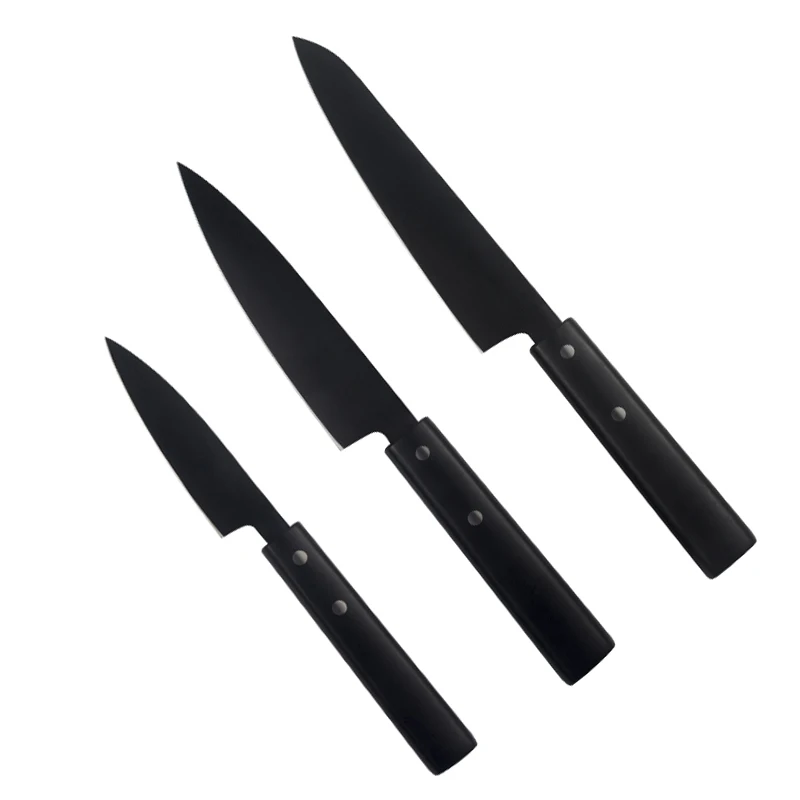 3 piece Japanese style kitchen  knives cooking knife with non-stick coating