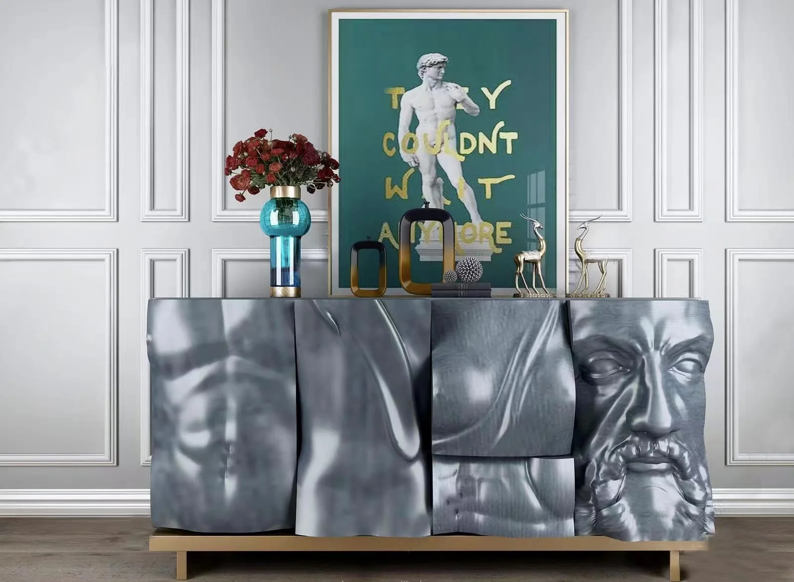 Nordic sideboard Personalized living room designer Lockers Customized kitchen  solid wood cabinet