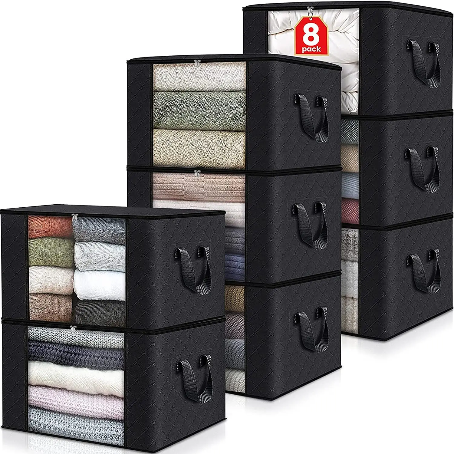 Hot Sale Clothing Storage Bag Large Capacity Foldable Clothes Storage Bag Organizer with Reinforced Handle