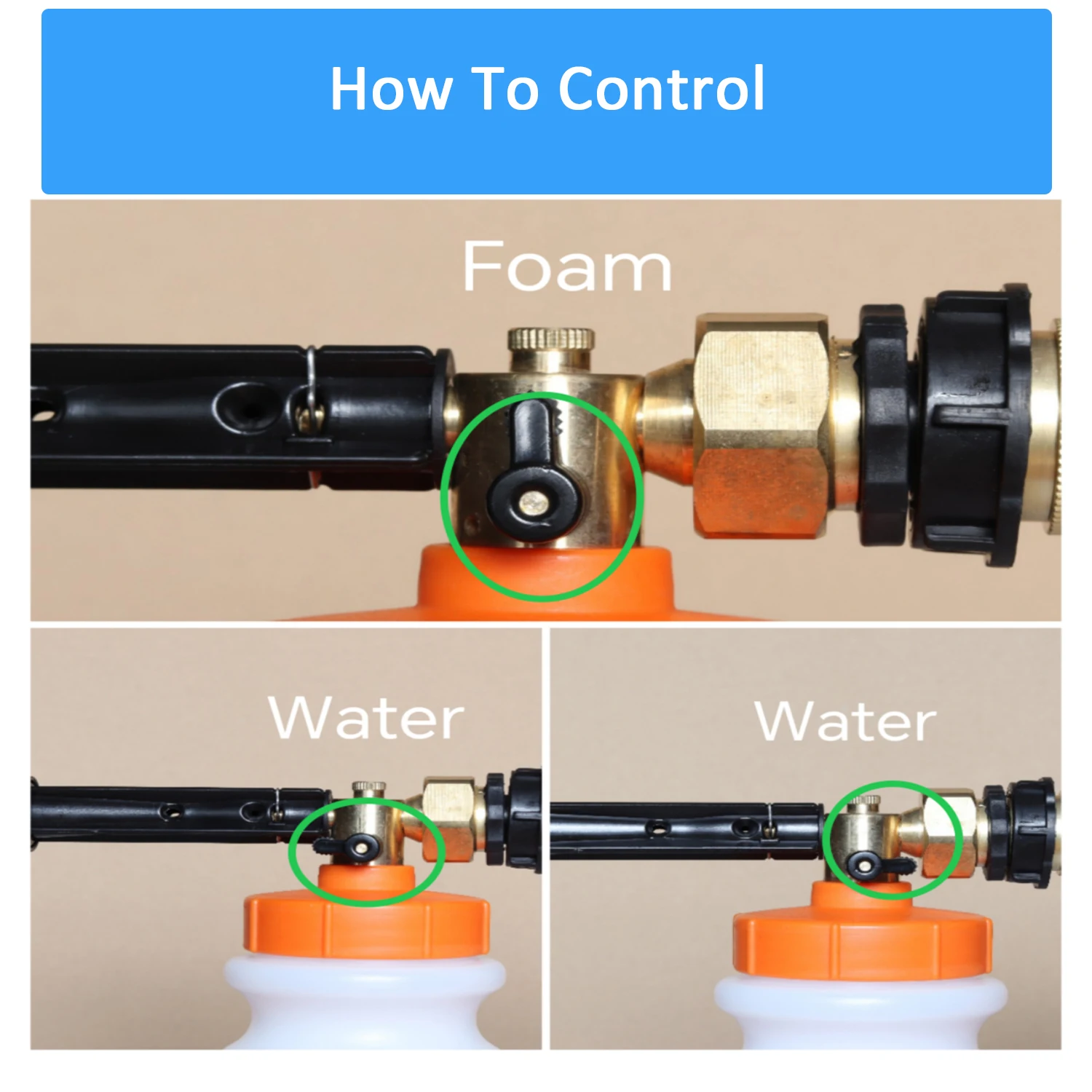 High Quality Adjustable Garden Hose Nozzle Car Foam Sprayer  Household Water Spray Gun For Car Cleaning Garden Watering