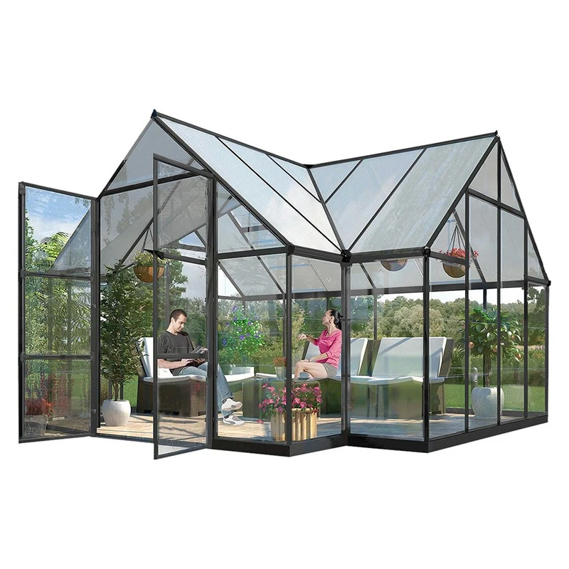 Free Standing Sun Room Aluminium  Glass House Outdoor Sunroom For Solarium