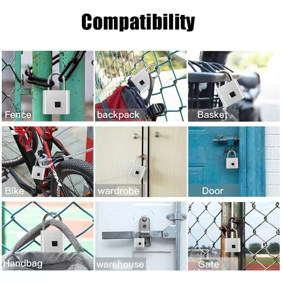 IP65 Outdoor Waterproof Smart Digital Fingerprint Door lock/Smart Biometric Fingerprint Padlock
