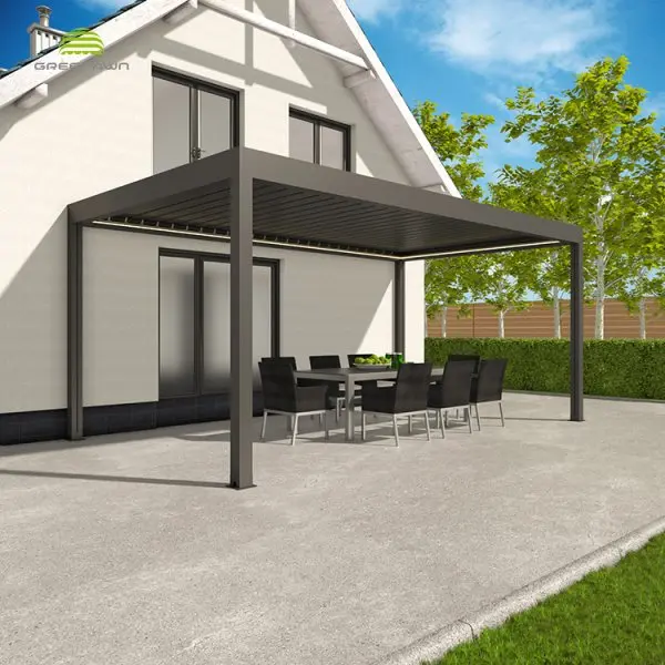 Outdoor windproof aluminium rainproof waterproof pergola covers for terrace shed