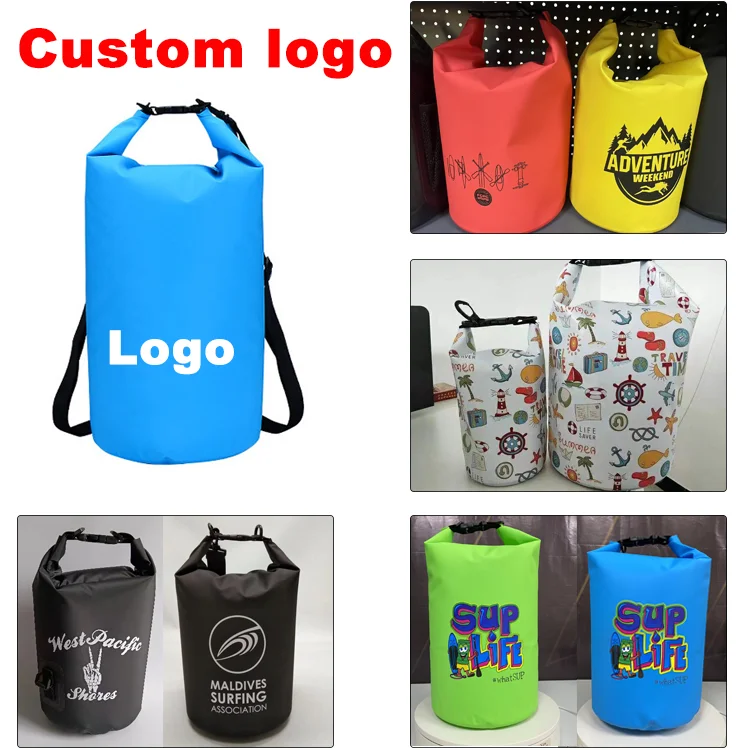 10L 20L Front Zipper Waterproof Beach Dry Bag Double Shoulder Hiking Outdoor Travel Backpack