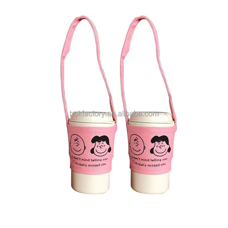 Kpop Reusable Coffee Cup Holder With Handle Portable Insulated Drink Carrier Beverage Coffee Drinks Boba Holder
