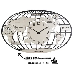 wholesale wall clock world map wall art decor, stock art map wall clock for wall decor, wall clock with map for home decor
