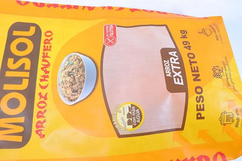 Square bottom rice packaging bag 5kg 10kg,25kg 50kg woven bag for rice,49kg pp rice sack bag