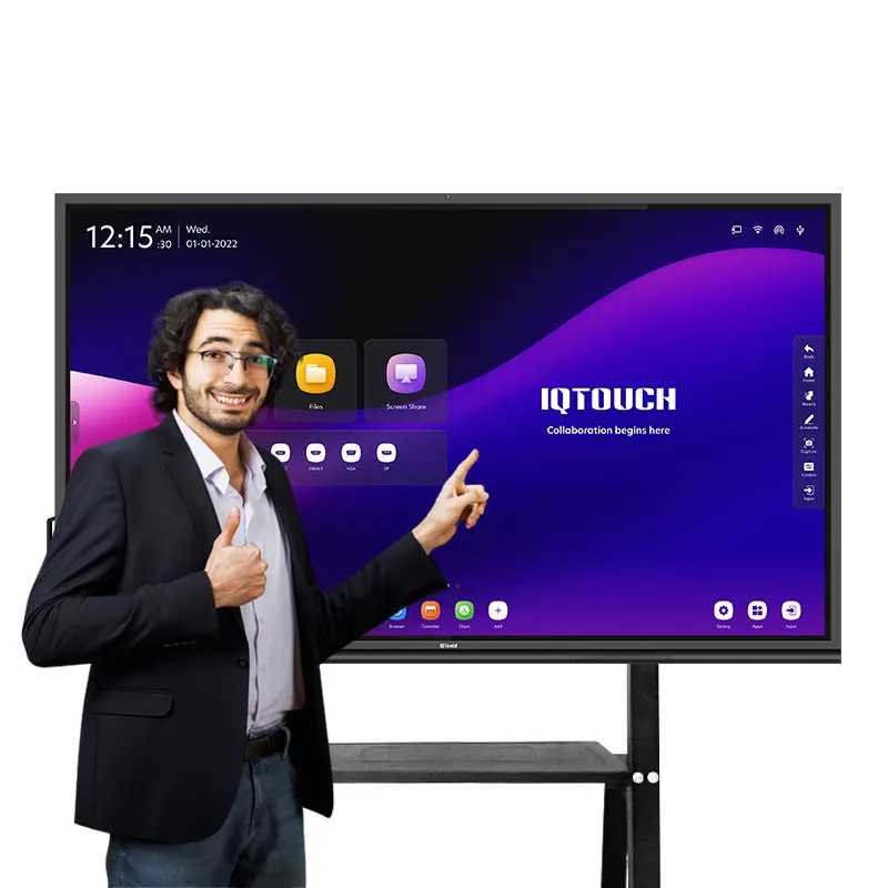 55 65 75 86 98 100 Inch 4K Interactive Smart Classroom Board Flat Panel for Kids