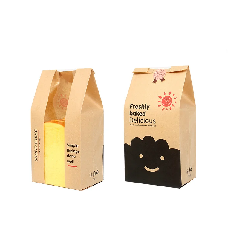 Food Snack Bag Bakery Wax Grease Oil Proofblackccoffee Bagstoast Paper Kraft Paper1kg 500g 250gag Bread Packaging Bosheng Accept