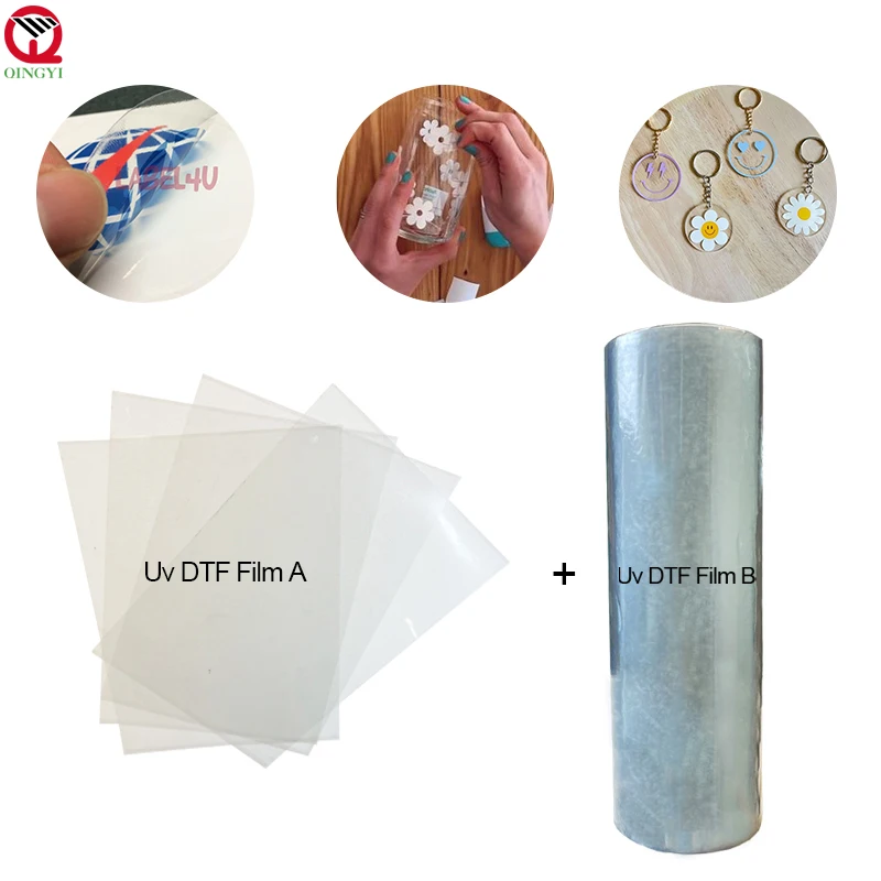 Crystal Label Printing AB полный набор холодной передачи PET 60 см Uv DTF пленка A B Roll для рулона в рулон A1 широкоформатный принтер