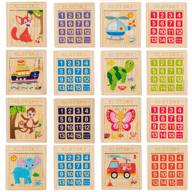 hot seller blocks Puzzle Game intelligence number slide puzzle classic wooden klotski puzzle