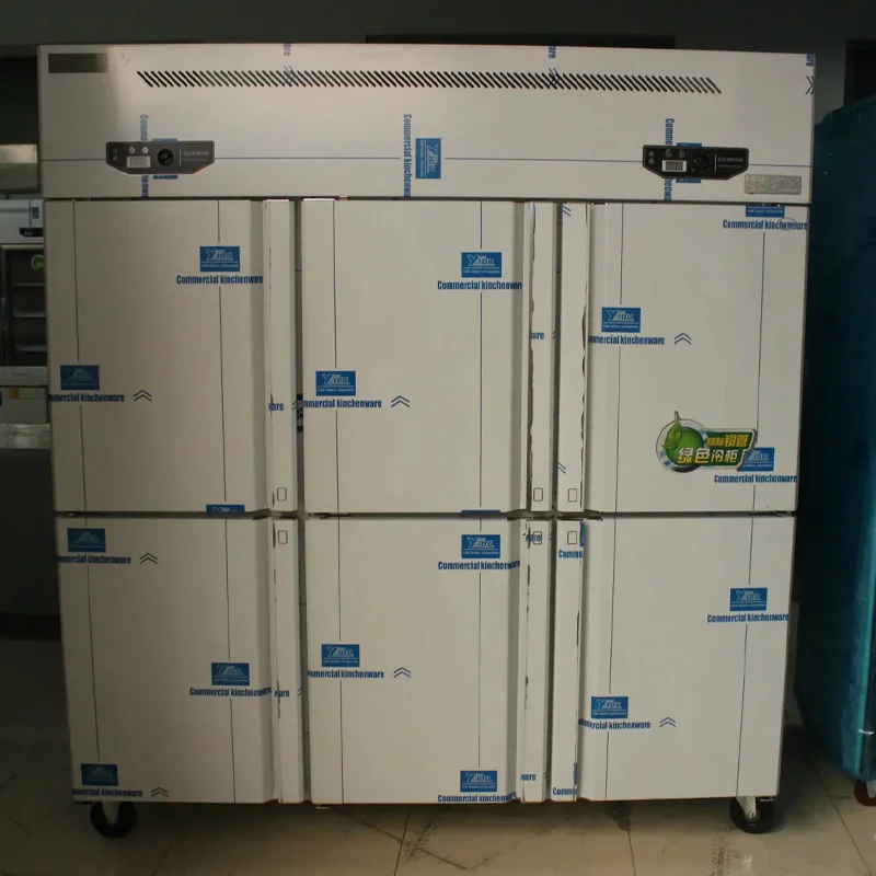 4 Doors Stainless Steel Freezer Commercial Kitchen Freezer Fridge Refrigerator Meat Fan Forced Freezer For Restaurant