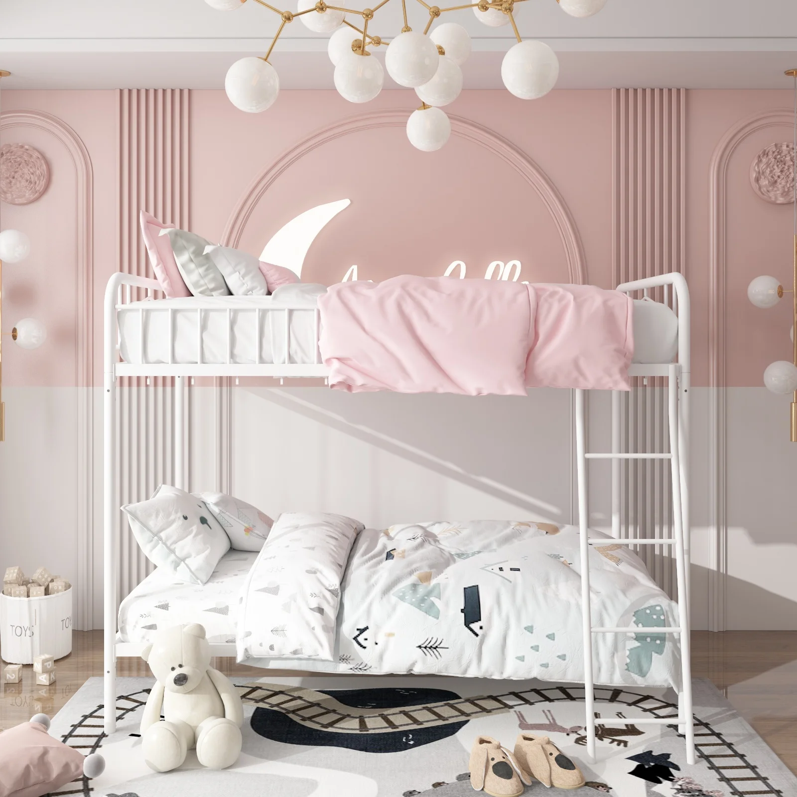 Wholesale Price Selling Metal Girls Twin Bunk Bed Modern Dormitory Bunk Bed