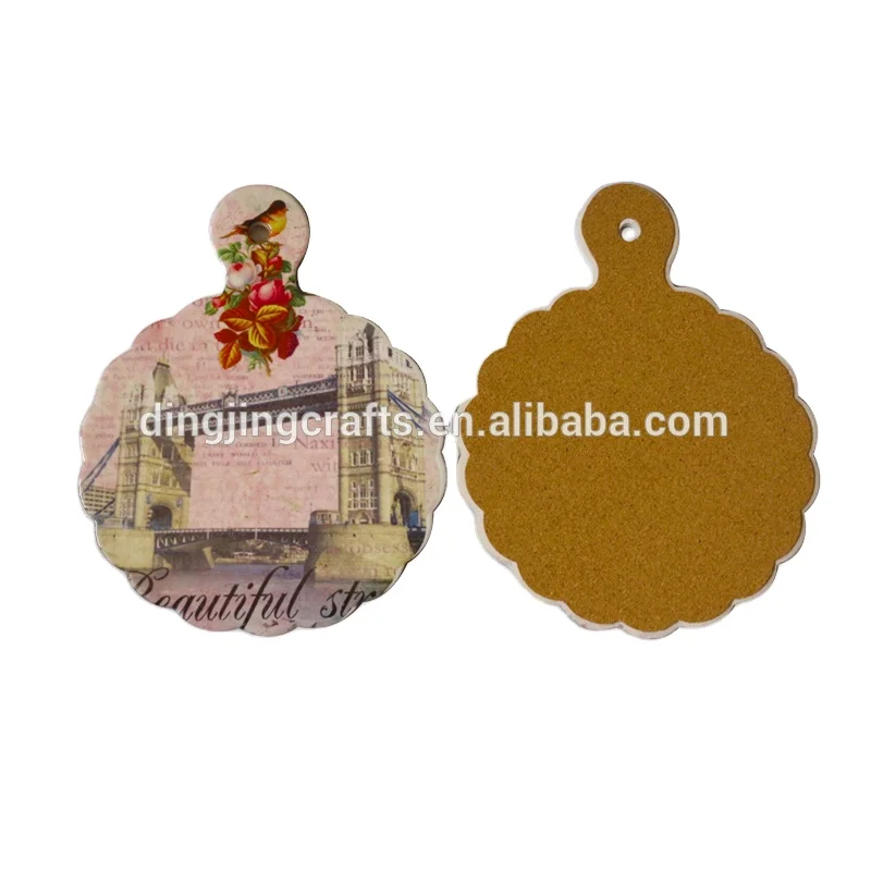 Home kitchen heat resistant durable ceramic trivet mat/hot pot holder pads with flower design for sublimation