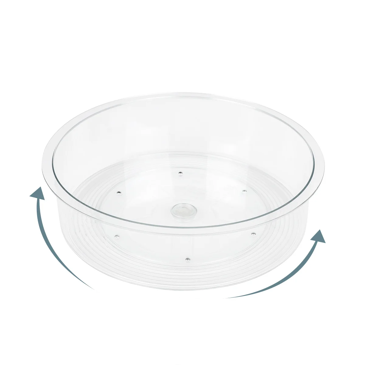 Новый круглый вращающийся прозрачный ящик-органайзер лоток для хранения в холодильнике столик