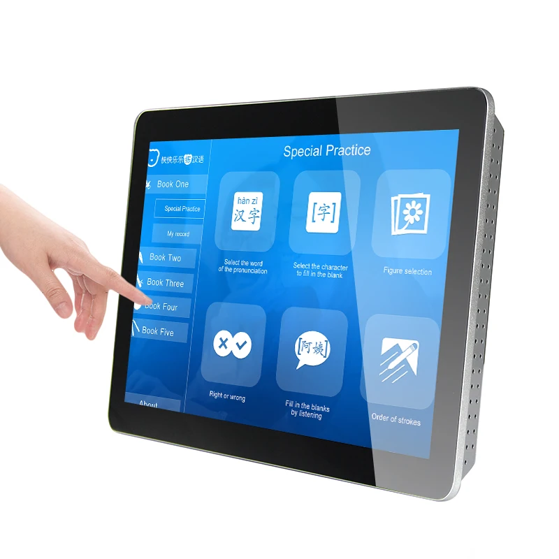 Touchwo capacitive all-in-one touch screen panel pc touch industrial monitor display with full hd vga hd-mi dvi
