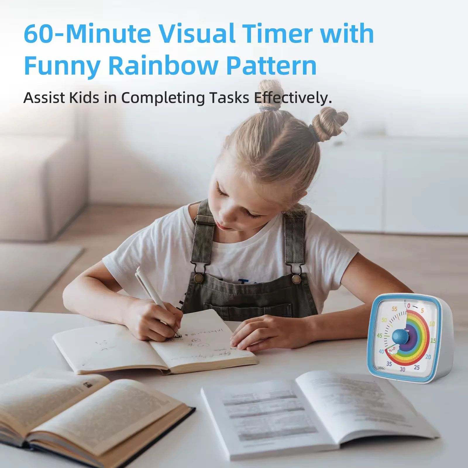 Yunbaoit Visual timer clock 60 minute time countdown kitchen classroom focus timer pomodoro productivity kids study timer