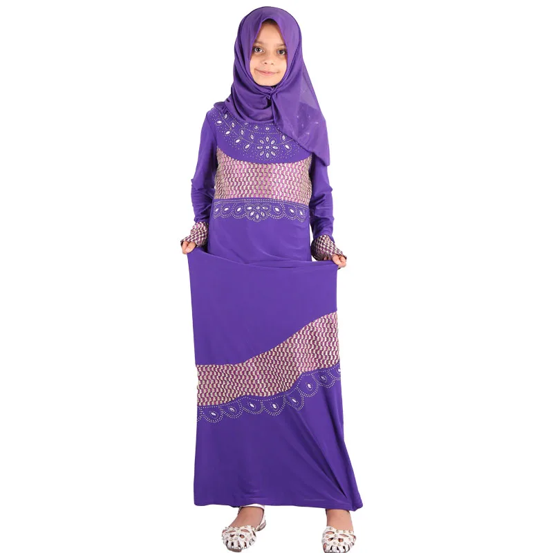 Dubai Abaya Wholesale Open Muslim Kaftan Kids Girl Dress
