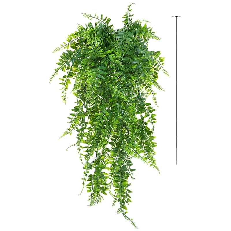 Plantas Artificiales Decoracion папоротник висит на открытом воздухе домашняя стена висит зеленые листья подвесное искусственное растение