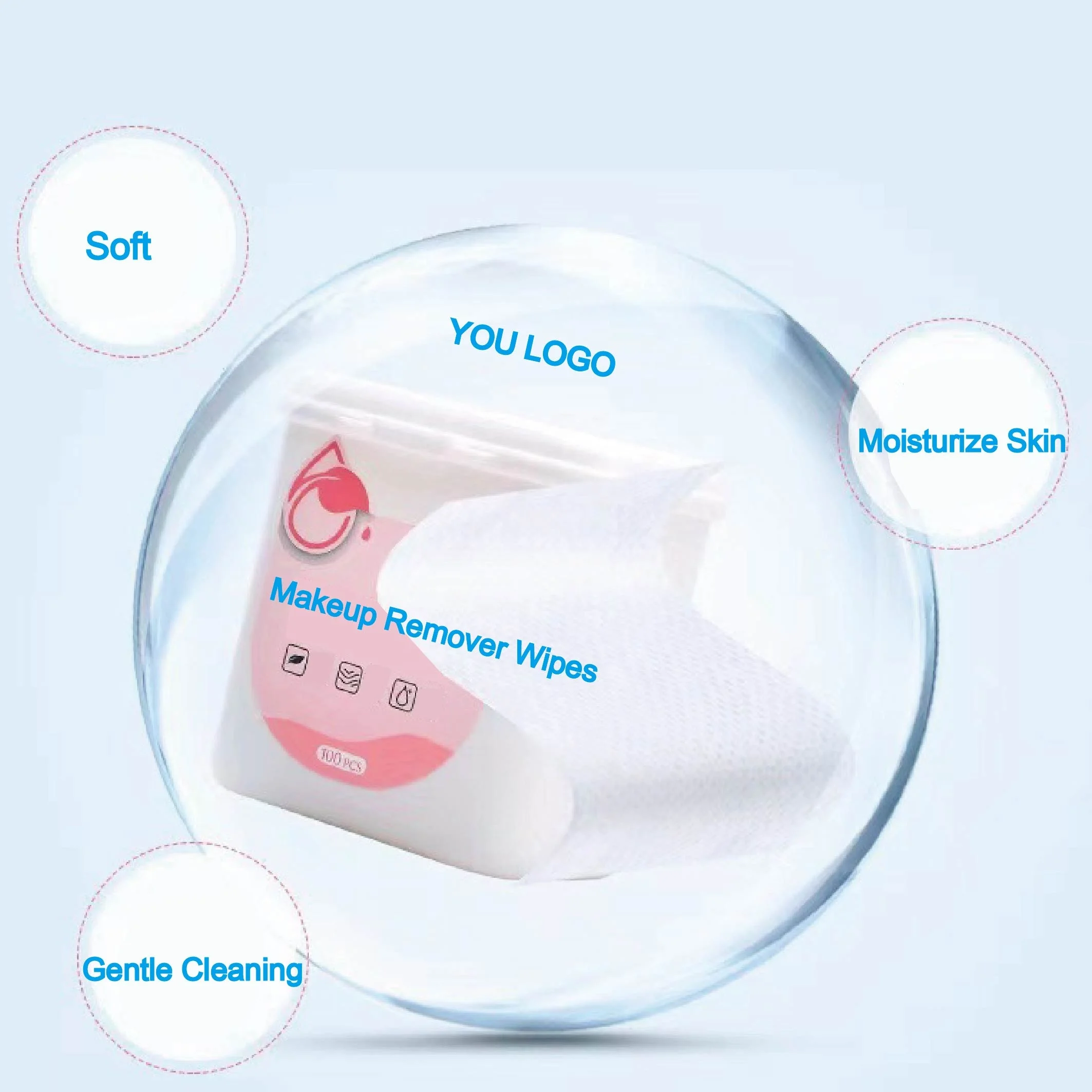 Daily Cosmetics No Logo Oil Free Grape Seed Olive Oils Vegan Damping Moist Moisturizing Korea Makeup Remover Wipes