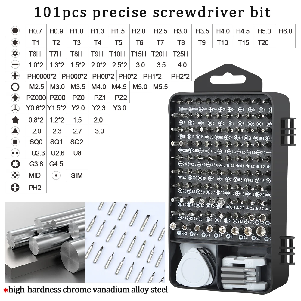 122 in a Screwdriver Tool Set Multi Function Kit Bit For Cell Phone Camera Laptop