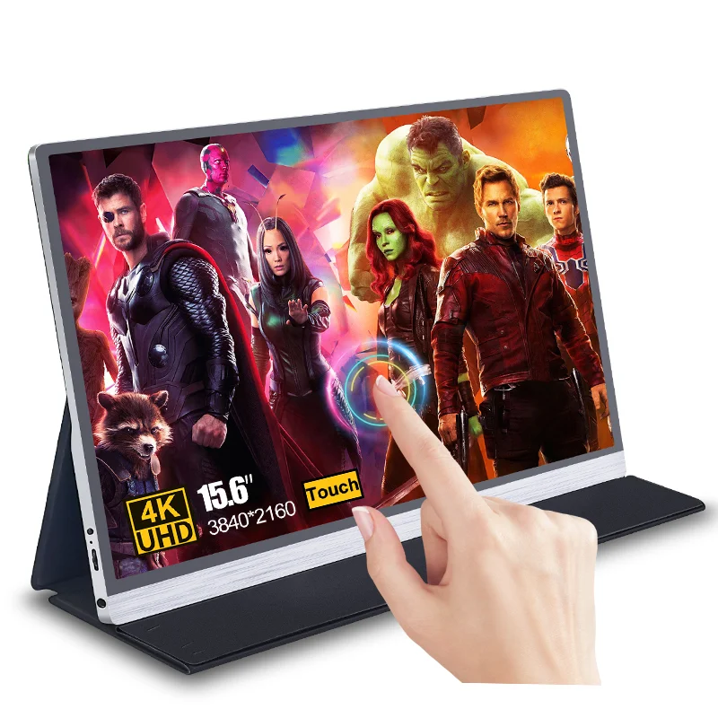 15 6 дюйма портативный дисплей 3840*2160 Full HD IPS панель Тип C HD-MI Уход за глазами компьютерных игр 4K сенсорный монитор сердечного