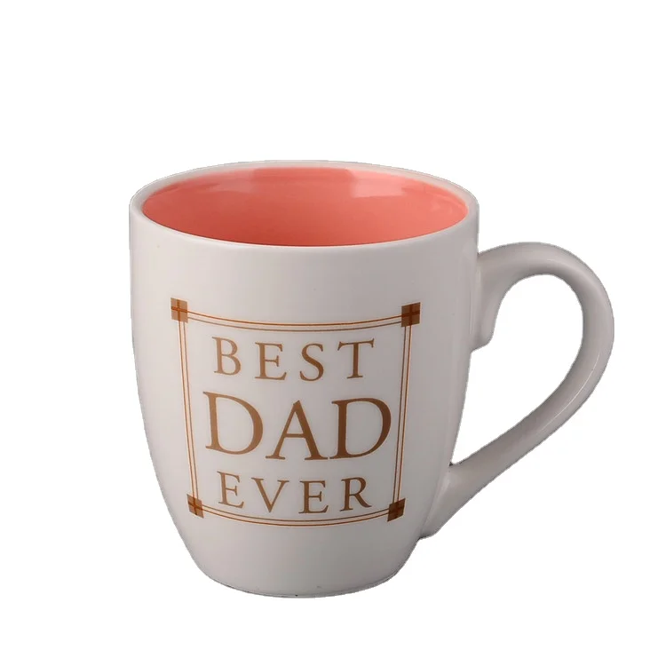 High quality 12 oz Curved Java Custom Personalized Coffee Ceramic Mugs with stamping logo