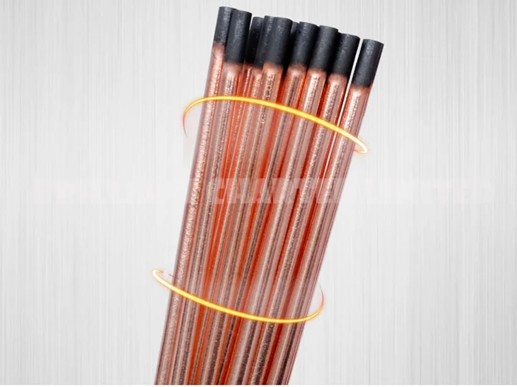 Copper coated Round gouge for welding Gouging carbon electrode gouges graphite materials with groove 10*305mm