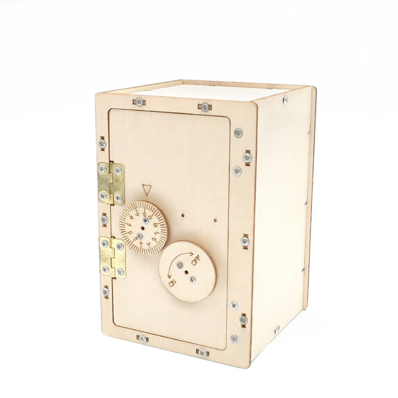 DIY Wooden Mechanical Lock Password Box Children Handmade Building Model Toys Stem Fun Science Experiment Kit for Kids Gift