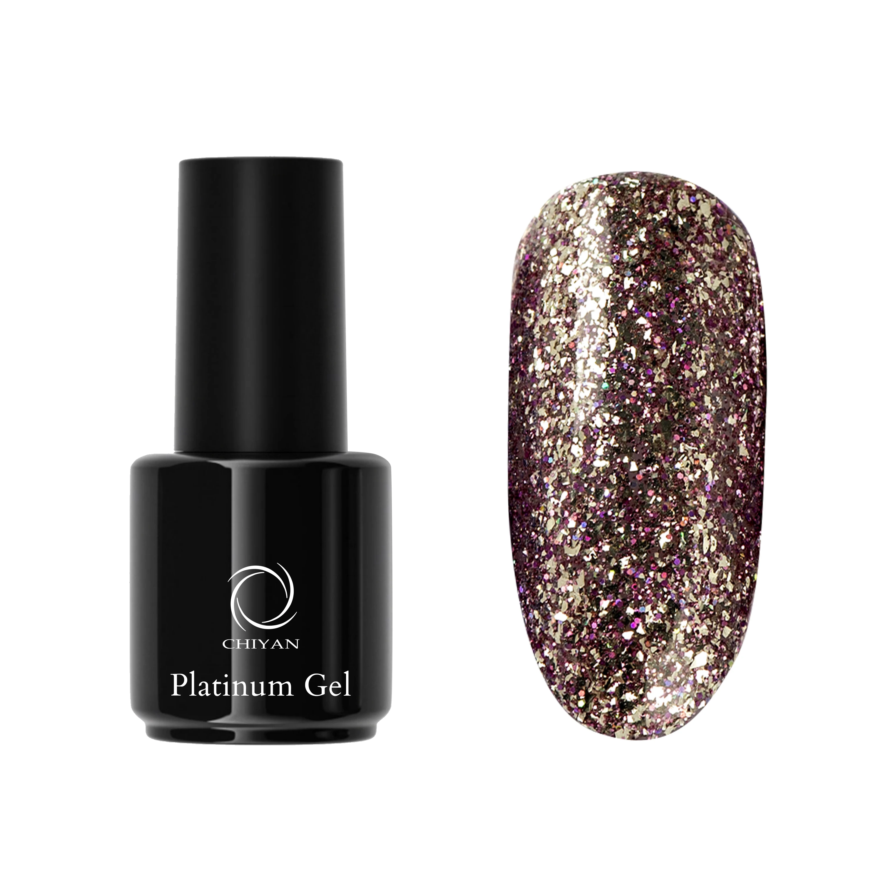 Chiyan professional private label custom logo platinum gel polish nail art Private Label 12 Colors Nail Art Gel Polish Kit Set