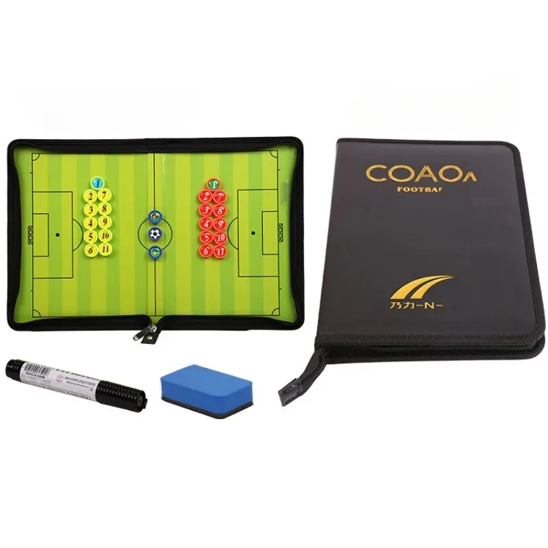 Large Foldable Magnetic Tactical Board Set Indoor Sports Coach Clipboard Eraser for Football Training and Magnetic Chess Games