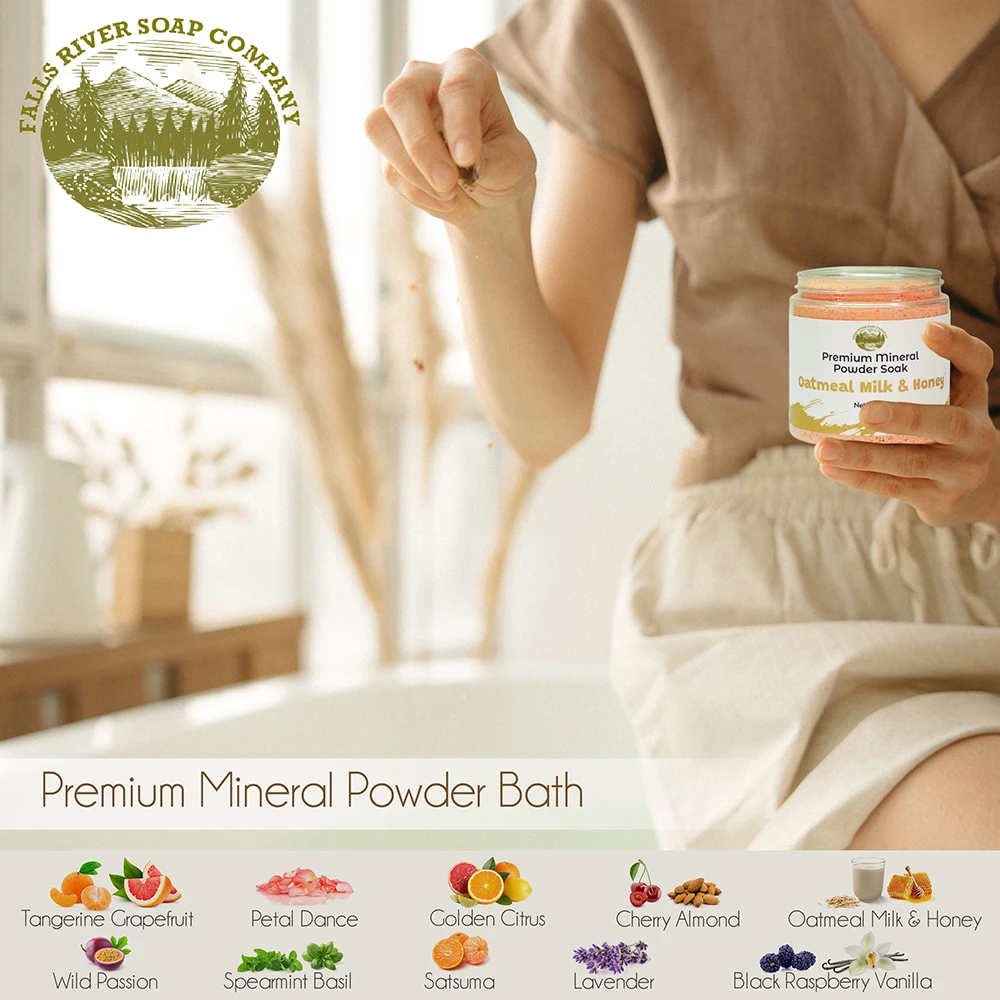 8ozAmerica Natural Skin Whitening Organic OEM/ODM 100% Mineral Powder Bath-Petal Dance