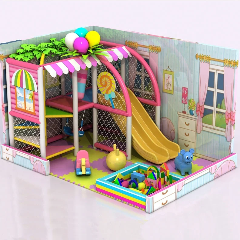 Moetry Candy Theme Small Mini Indoor Playground for Kindergarten Daycare Center Small Space Shopping Mall