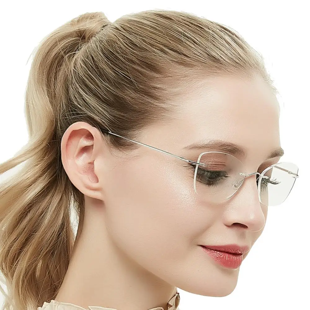 hot sale rimless titanium eyewear clear and top quality eyeglasses