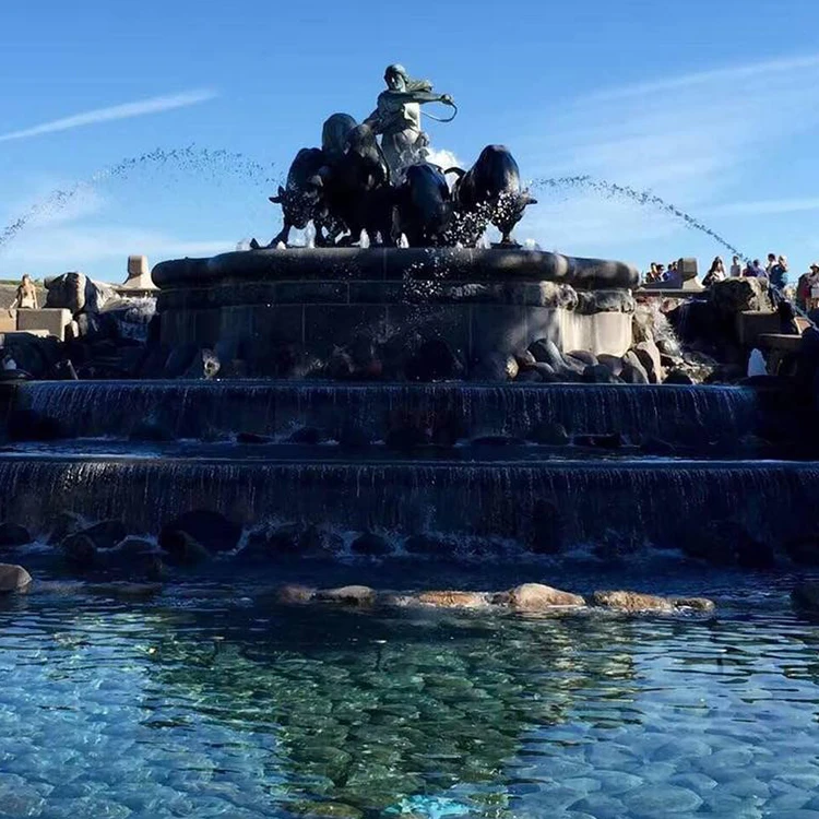 FREE DESIGN Outdoor Garden Animal Granite Fairy Cow Water Fountain