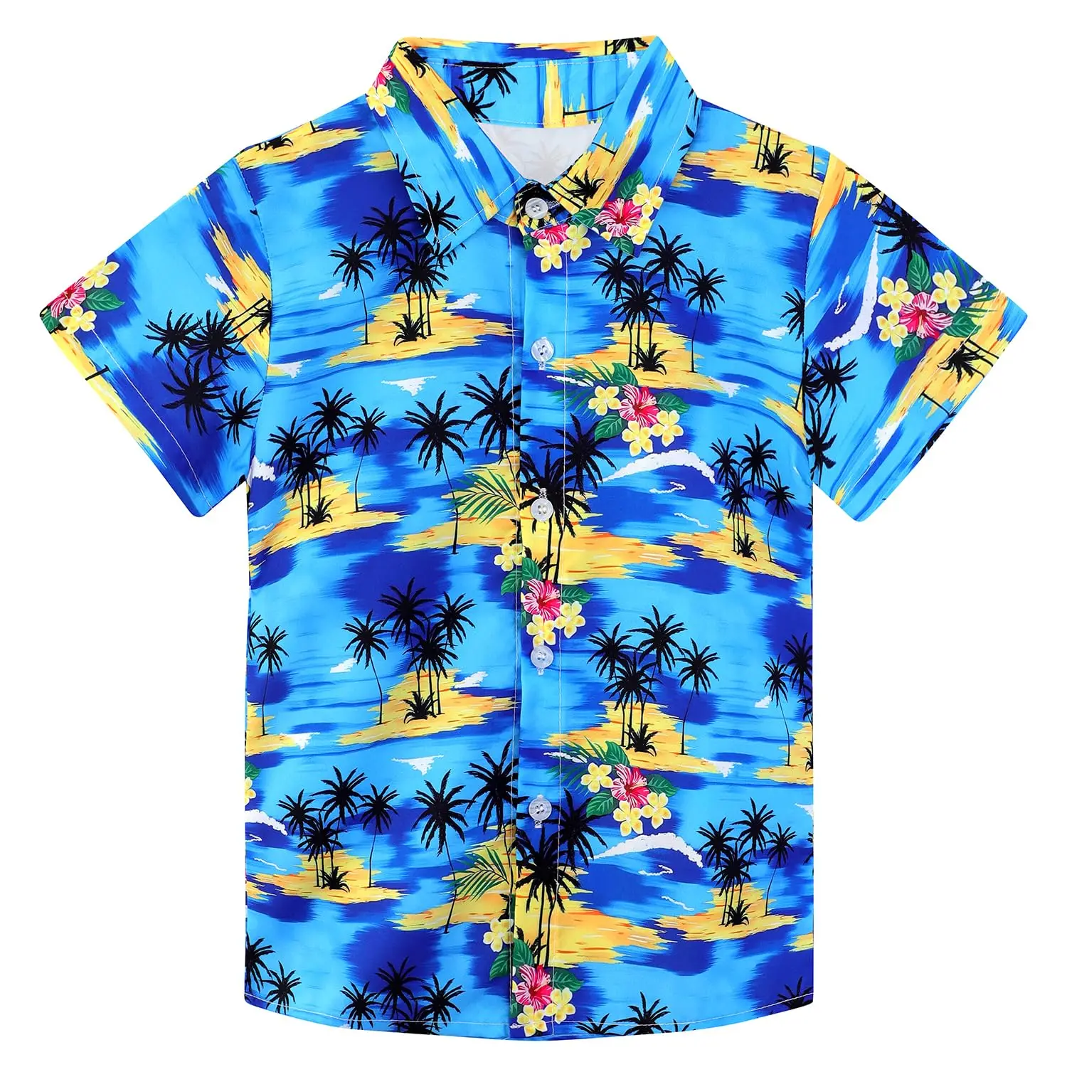 Hawaiian Shirts for Boys Button Down Shirt Short Sleeve Shirts Girls Summer Beach Tops for Kids