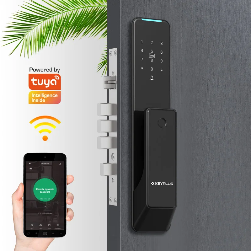 Keyplus KX2 Wifi TUYA APP Anti-Copy Card Fingerprint Smart Door Lock