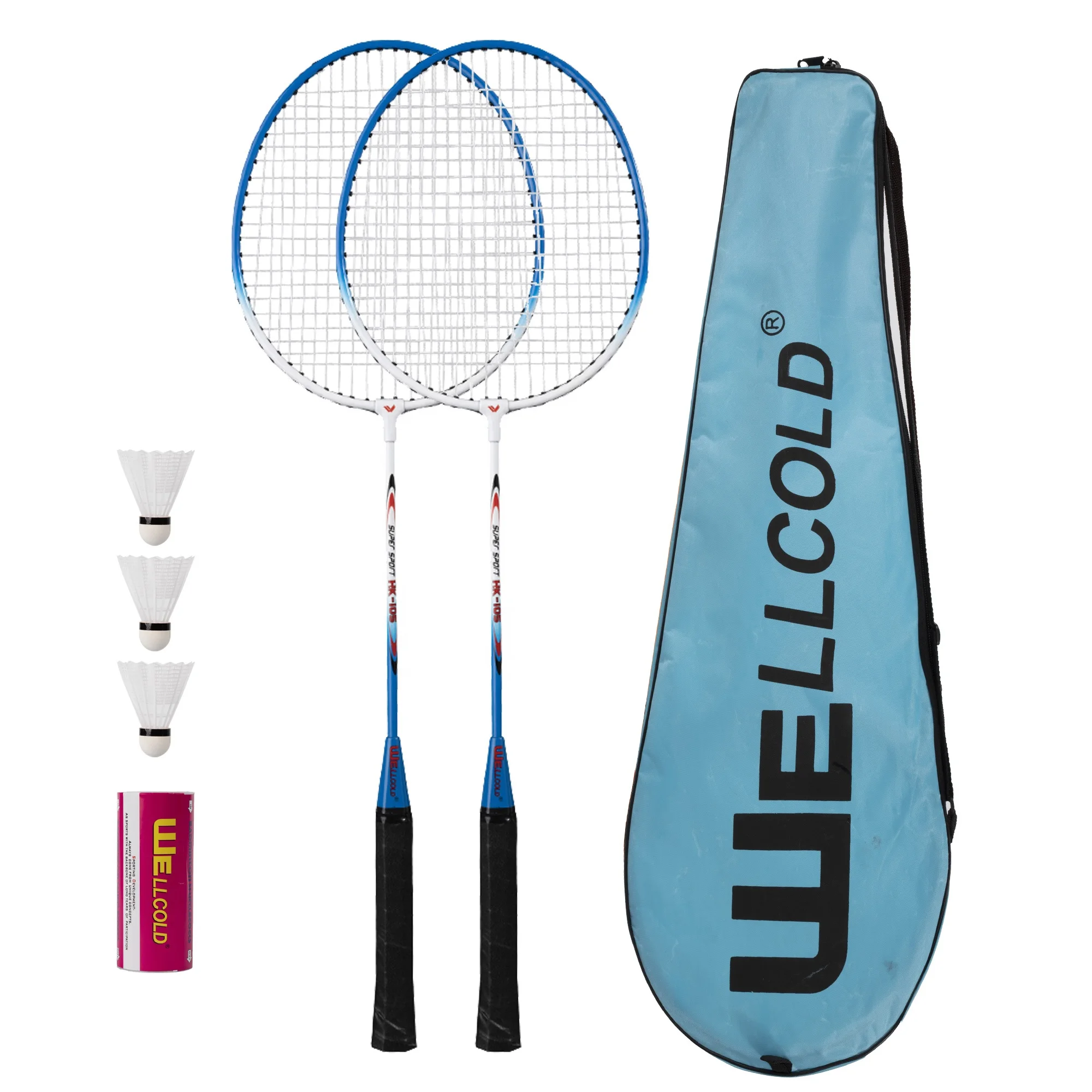 Wellcold top sale nice quality  factory badminton racket,badminton set nyoln net