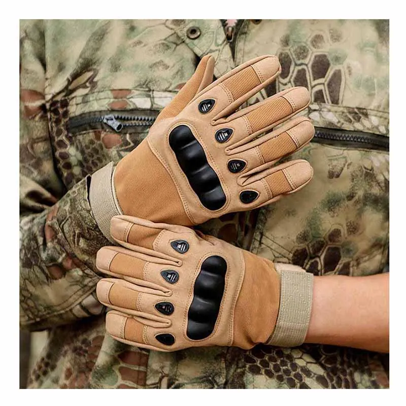 Durable Hard Knuckle Men Winter Outdoor Sports Motorcycle Riding Climbing Gloves Rubber Protective Mountain Army Anti Slip Glove