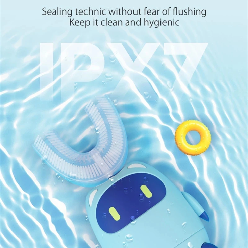 Kids Smart Electric Toothbrush 360 Degrees U Type Toothbrush Automatic Ultrasonic Children Teeth Tooth Brush Cartoon