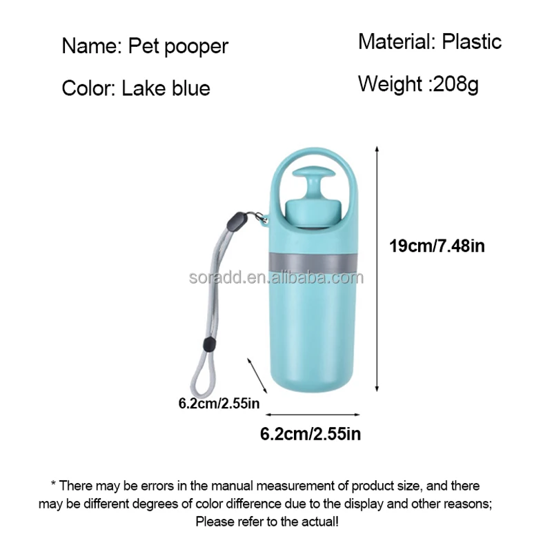 Portable Dog Poop Scooper Sanitary Dog Waste Picker Upper with Bag Dispenser Convenient Pet Waste Cleaner for Dog Walkers