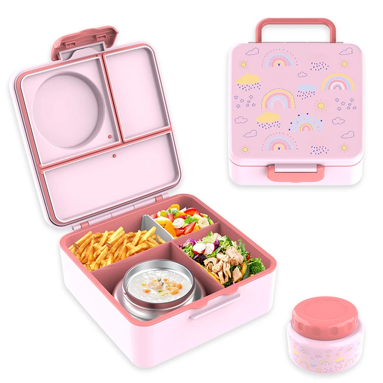 2024 new design children travel school picnic premium quality bento lunch  kitchen stgrage container divided leakproof